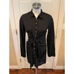 Free People Black Button-Up Collared Shirt Dress , Size S, NWT!